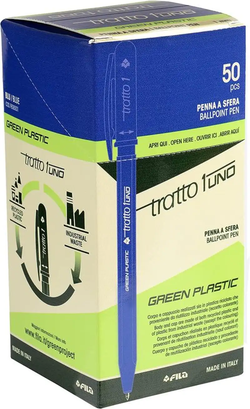 C/50 BOLIGRAFO TRATTO UNO AZUL PUNTA 1,0MM RECYCLED