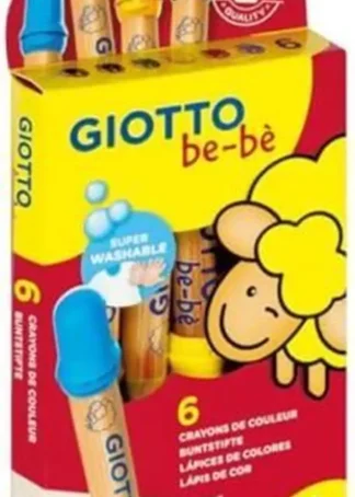 ESTUCHE 6 SUPER LAPICES COLORES CON SACAPUNTAS GIOTTO BE-BE