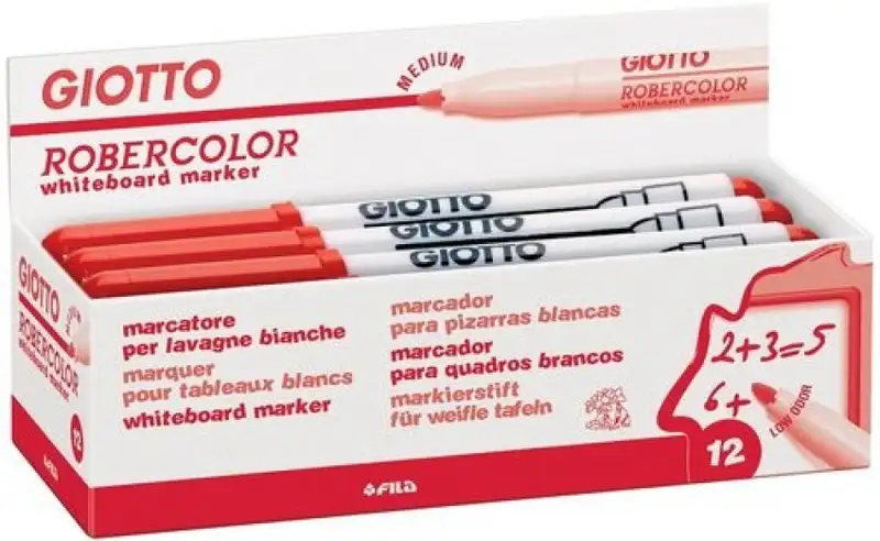 C/12 ROTULADOR ROBERCOLOR ROJO GIOTTO WHITEBOARD MARKER