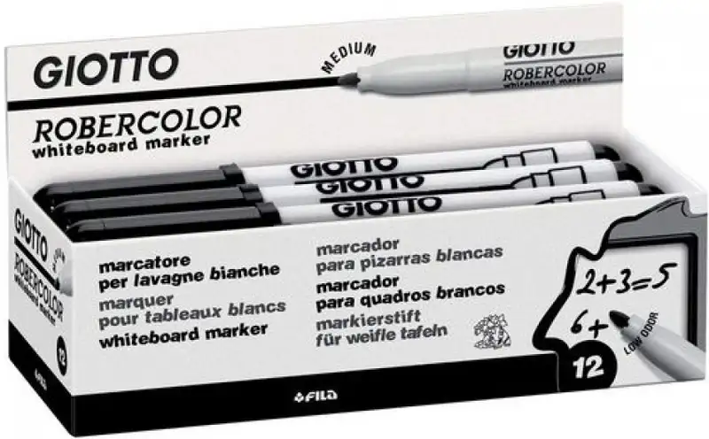 C/12 ROTULADOR ROBERCOLOR NEGRO GIOTTO WHITEBOARD MARKER