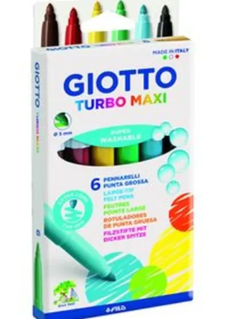 ESTUCHE 6 ROTULADORES GIOTTO TURBO MAXI SUPERLAVABLES