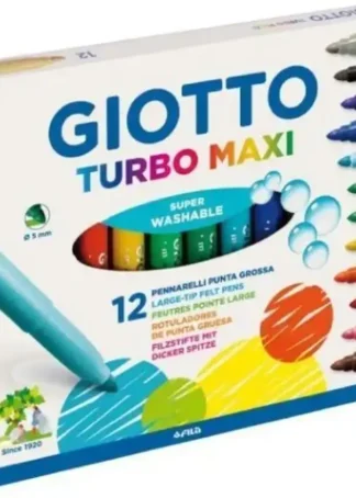 ESTUCHE 12 ROTULADORES GIOTTO TURBO MAXI SUPERLAVABLES