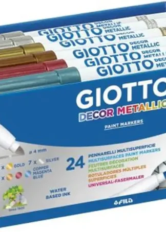 CAJA 24 ROTULADORES GIOTTO DECOR METALLIC COLORES SURTIDOS
