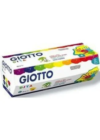 ESTUCHE 6 BOTES PINTURA DEDOS 100ML GIOTTO COLORES SURTIDOS
