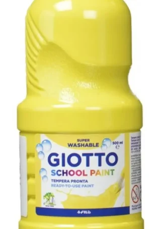 BOTE TEMPERA ESCOLAR GIOTTO 500ML AMARILLO