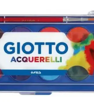 ESTUCHE PLASTICO 12 ACUARELAS GIOTTO COLORES SURTIDOS