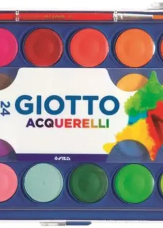 ESTUCHE PLASTICO 24 ACUARELAS GIOTTO COLORES SURTIDOS