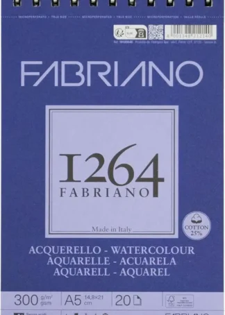BLOC ESPIRAL FABRIANO 1264 ACUARELA A5 20H 300G. GF