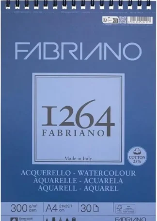 BLOC ESPIRAL FABRIANO 1264 ACUARELA A4 30H 300G. GF