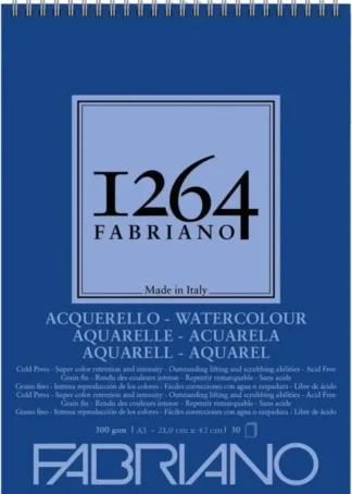 BLOC ESPIRAL FABRIANO 1264 ACUARELA A3 30H 300G. GF