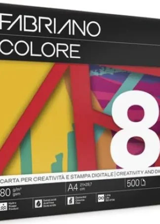 PAQUETE A4 500H 80G FABRIANO COLORE ROJO INTENSO