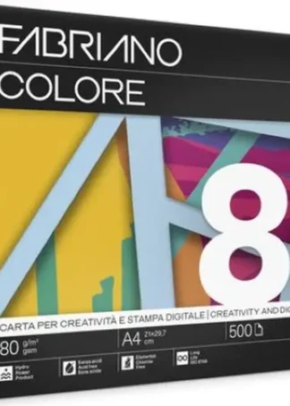 PAQUETE A4 500H 80G FABRIANO COLORE AZUL PASTEL