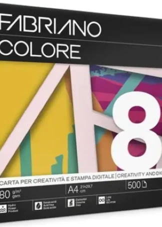 PAQUETE A4 500H 80G FABRIANO COLORE ROSA CLARO PASTEL