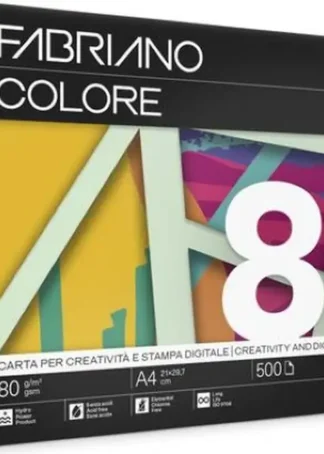 PAQUETE A4 500H 80G FABRIANO COLORE VERDE CLARO