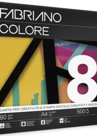 PAQUETE A4 500H 80G FABRIANO COLOR NEGRO