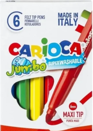 ESTUCHE 6 ROTULADORES CARIOCA JUMBO SUPERLAVABLES