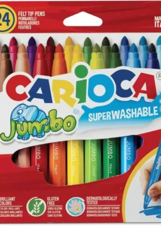 ESTUCHE 24 ROTULADORES CARIOCA JUMBO SUPERLAVABLES
