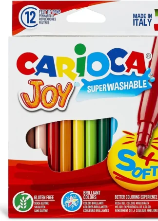 ESTUCHE 12 ROTULADORES CARIOCA JOY PUNTA FINA SUPERLAVABLE