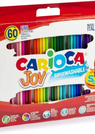 ESTUCHE 60 ROTULADORES CARIOCA JOY PUNTA FINA SUPERLABABLE