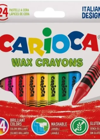 ESTUCHE 24 CERAS PASTEL WAX CRAYONS CARIOCA