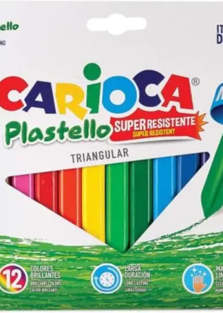 ESTUCHE 12 PLASTICERA MAXI TRIANGULAR CARIOCA PLASTELLO