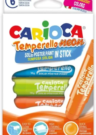 ESTUCHE 6 COLORES TEMPERA SOLIDA TEMPERELLO NEON 10G