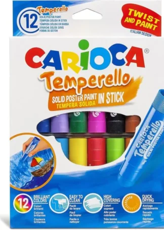 ESTUCHE 12 COLORES TEMPERA SOLIDA TEMPERELLO 10G COL. SURT.