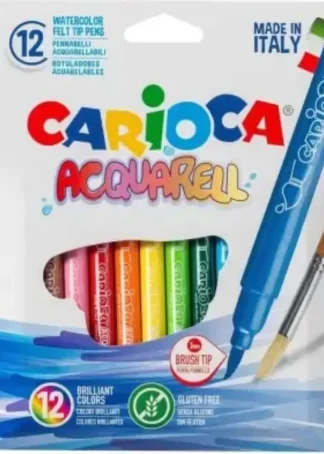 ESTUCHE 12 ROTULADORES CARIOCA ACQUARELL SUPERLAVABLES