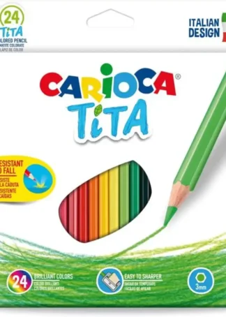 ESTUCHE 24 LAPICES DE COLORES HEXAGONALES TITA