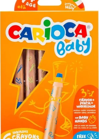 ESTUCHE 6 LAPICES CARIOCA BABY 1+ 3 EN 1 COLORES SURTIDOS