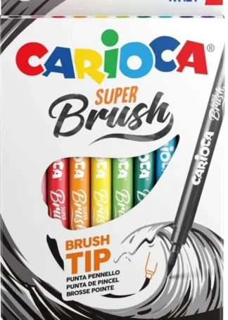 ESTUCHE 10 ROTULADORES SUPER BRUSH CARIOCA PUNTA DE PINCEL