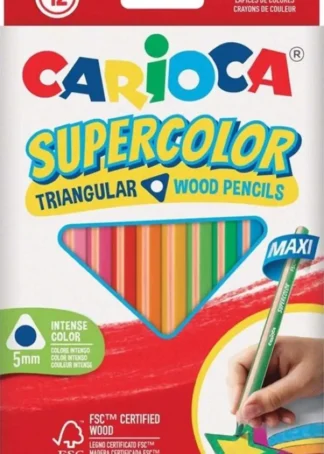 ESTUCHE 12 LAPICES DE COLORES MAXI TRIANGULAR SUPERCOLOR