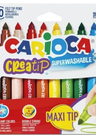 ESTUCHE 10 ROTULADORES CARIOCA CREATIP MAXI PUNTA CONICA