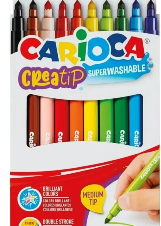 ESTUCHE 10 ROTULADORES CARIOCA CREATIP PUNTA CONICA