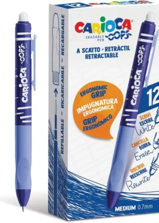 C/12 BOLIGRAFO BORRABLE RETACTIL AZUL CARIOCA OOPS