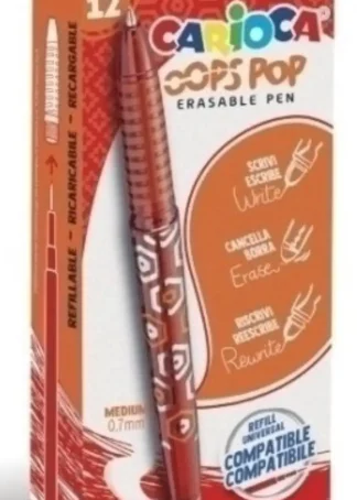 C/12 BOLIGRAFO BORRABLE ROJO CARIOCA OOPS