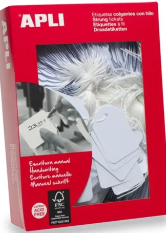 C/1000 ETIQUETAS COLGANTES MANUALES 13X34MM