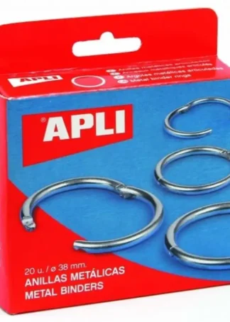 C/20 ANILLAS METALICAS 38MM ARTICULADAS APLI