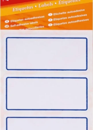 BOLSA 18 ETIQUETAS ESCOLARES RECUADRO AZUL APLI