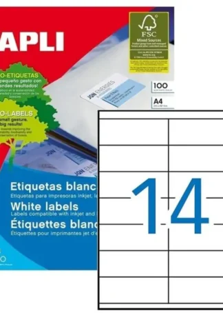 C/100 HOJAS ETIQUETAS FT/IM 105X40 APLI CANTOS RECTOS