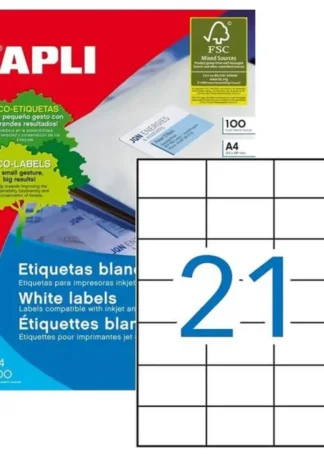 C/100 HOJAS ETIQUETAS FT/IM 70X42,4 APLI CANTOS RECTOS