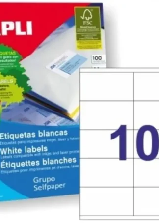 C/100 HOJAS ETIQUETAS FT/IM 105X57 APLI CANTOS RECTOS