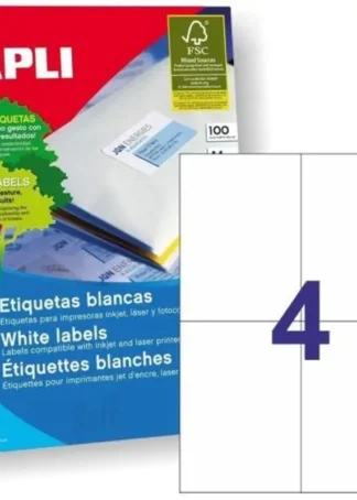 C/100 HOJAS ETIQUETAS FT/IM 105X148 APLI CANTOS RECTOS