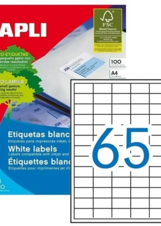C/100 HOJAS ETIQUETAS FT/IM 38X21,2 APLI CANTOS RECTOS
