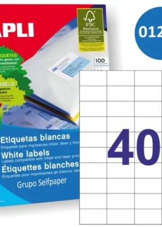 C/100 HOJAS ETIQUETAS FT/IM 52,5X29,7 APLI CANTOS RECTOS