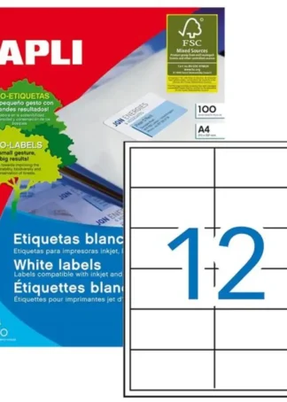 C/100 HOJAS ETIQUETAS FT/IM 97X42,4 APLI CANTOS RECTOS