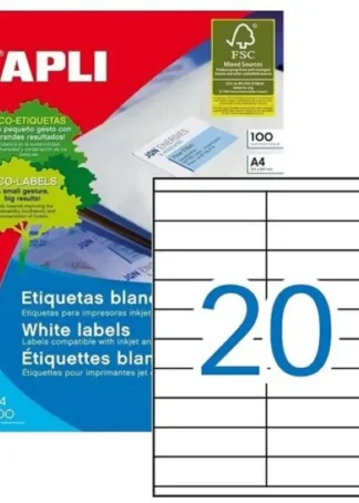 C/100 HOJAS ETIQUETAS FT/IM 105X29 APLI CANTOS RECTOS