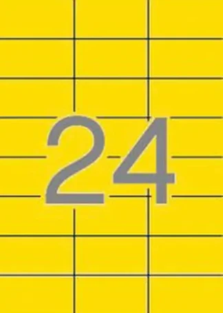 C/20 HOJAS ETIQUETAS COLOR AMARILLO FT/IM 70X37 APLI