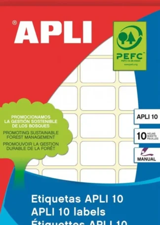 BLISTER 10 MINI BOLSA ETIQUETAS ADHESIVAS 20X75 APLI CANTOS