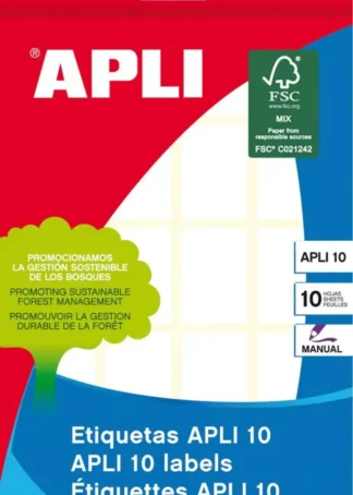 BLISTER 10 MINI BOLSAS ETIQUETAS ADHESIVAS 22X32 APLI CANTO